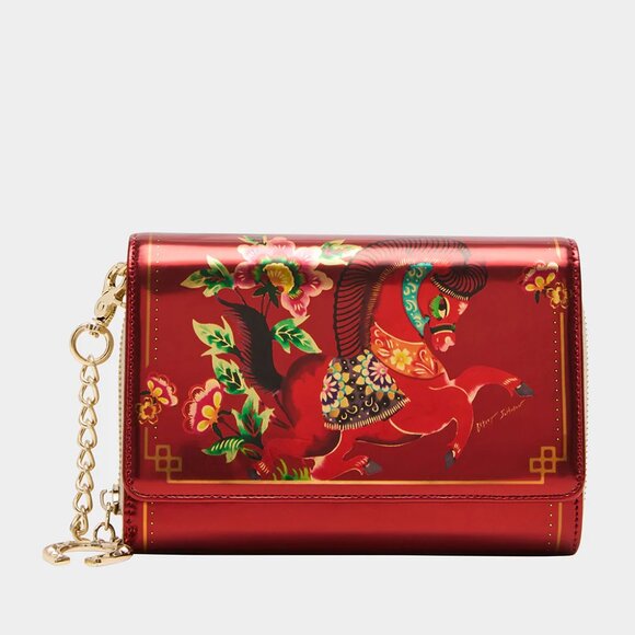 Betsey Johnson Kitsch Chinese New Year Wallet On Chain Red NWT - Picture 3 of 8